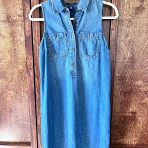 Chaps Vintage Blue Denim Sleeveless Dress